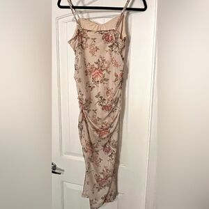 SHEIN Floral Wedding Guest Dress - Cream and Pink